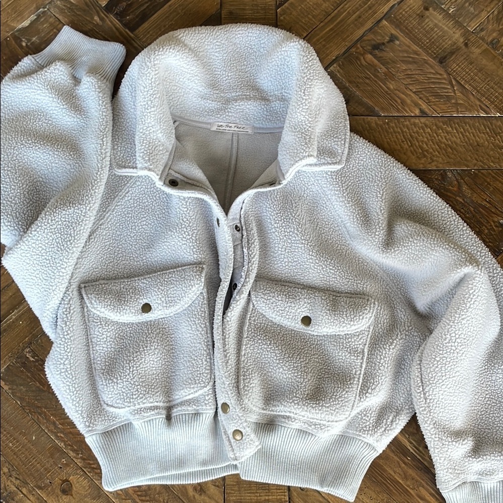 Cozy White Free People Sherpa Jacket